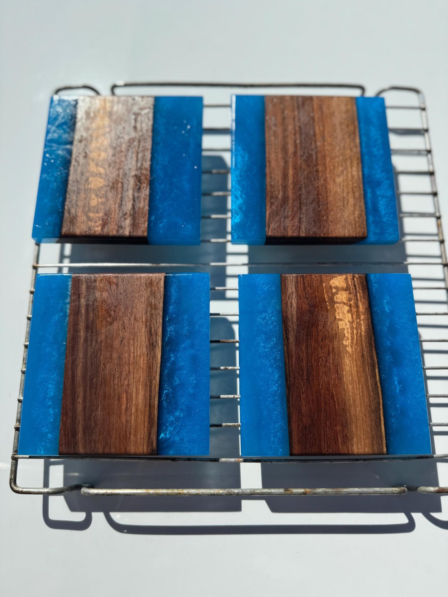 Wood & Epoxy Coasters (set of 4)