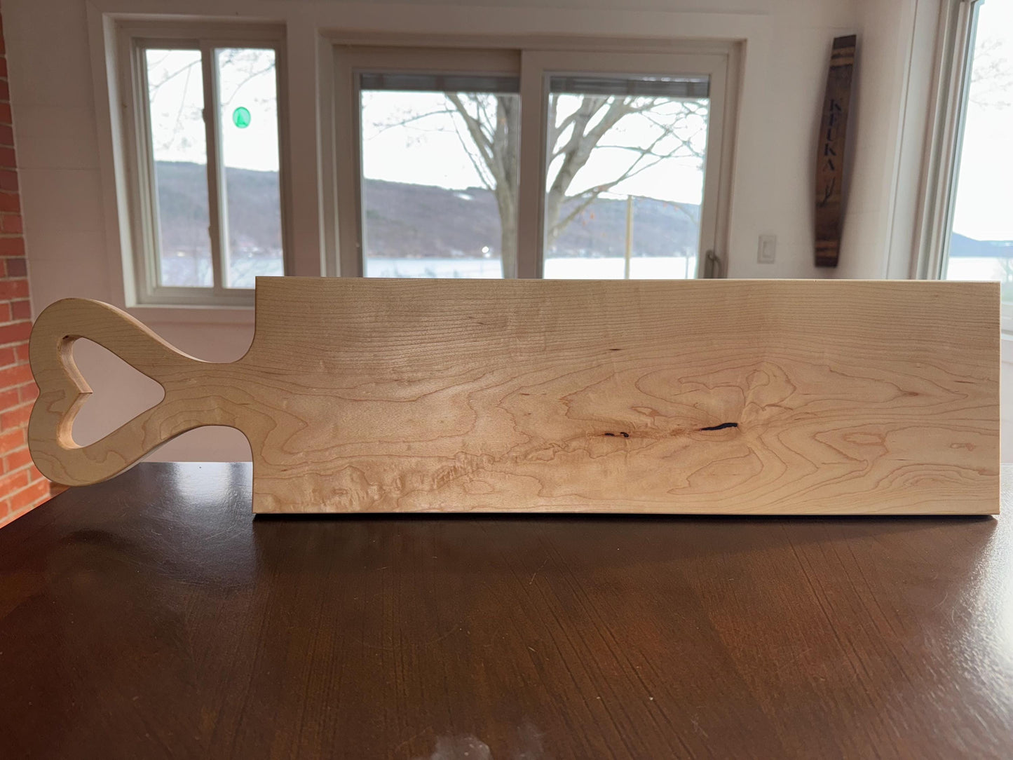 XL Solid Maple Serving/Charcuterie/Cheese Board with Heart Handle