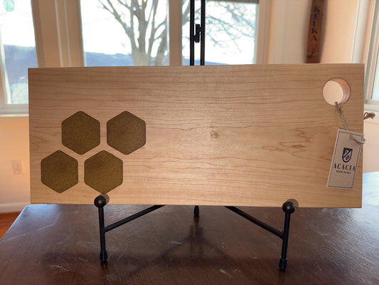 Maple Charcuterie/Serving/Cheese Board with Epoxy Honeycomb Inlay