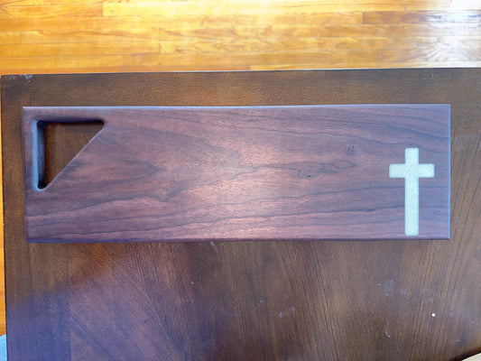 Charcuterie/Serving/Cheese Board with Epoxy Cross Inlay